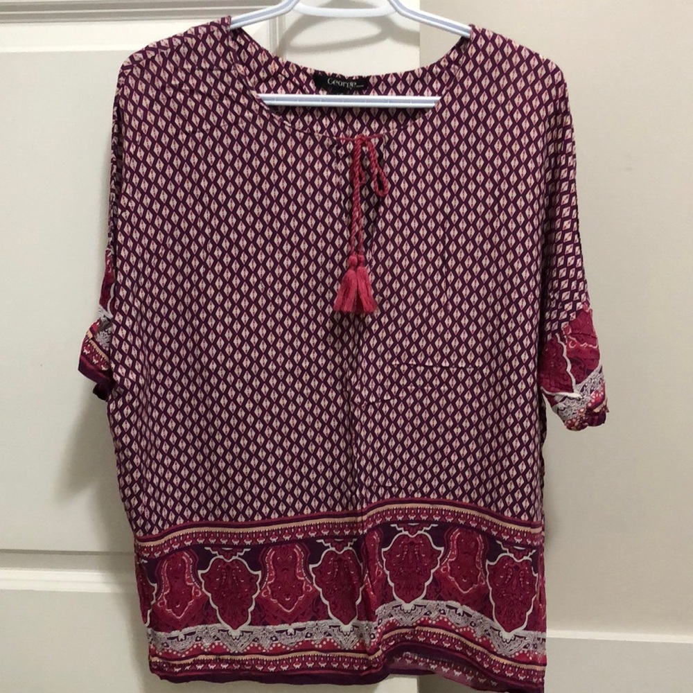 Ladies George 3/4 sleeve tunic size Large